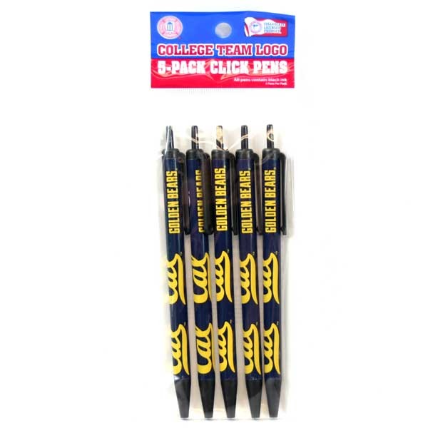 Cal Golden Bears Pens - 5Pack Click Pens - 24 Packs For $18.00