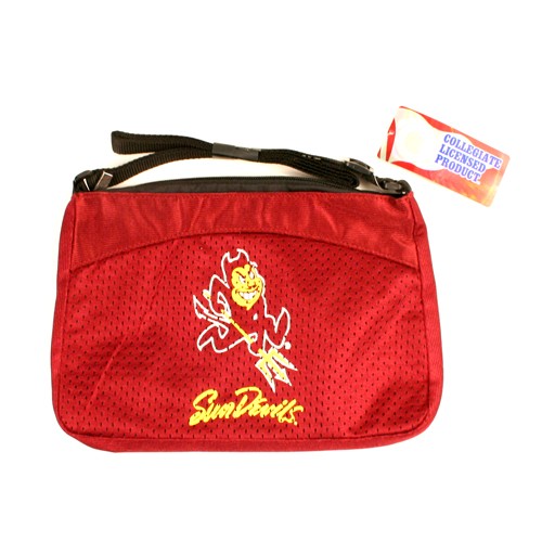 Closeout - Arizona State Merchandise - Sparky Logo - SQUARE Cocktail Jersey Purses - 4 Purses For $20.00