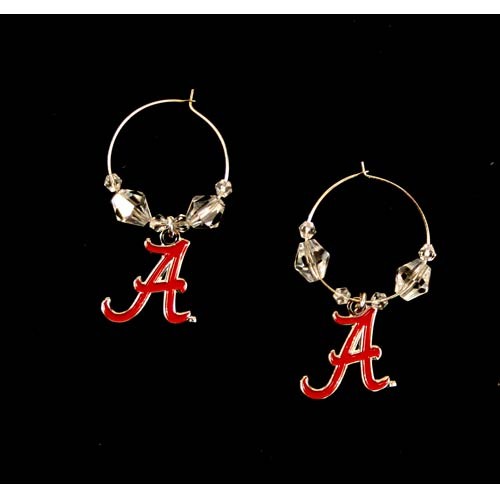 Alabama Earrings - Clear Bead HOOP Style - 12 Pair For $54.00
