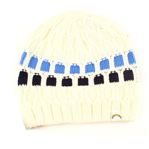 Overstock - Los Angeles Chargers Beanies - White With The DOTS - 12 For $60.00