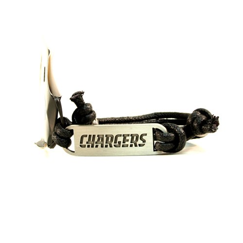 Special - Wholesale Bracelets - Los Angeles Chargers Bracelets - Metal Plate Cord Style - 12 For $24.00