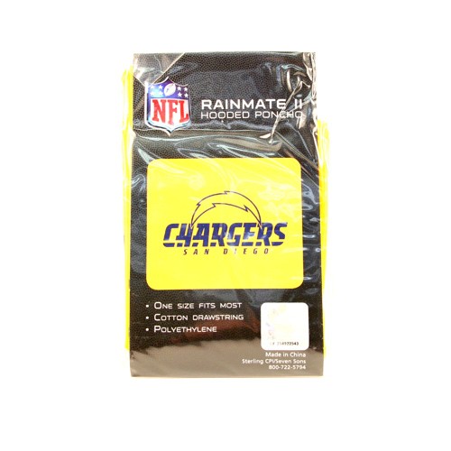 Blowout - SAN DIEGO Chargers Ponchos - Hooded One Size Fits All - 12 For $6.00