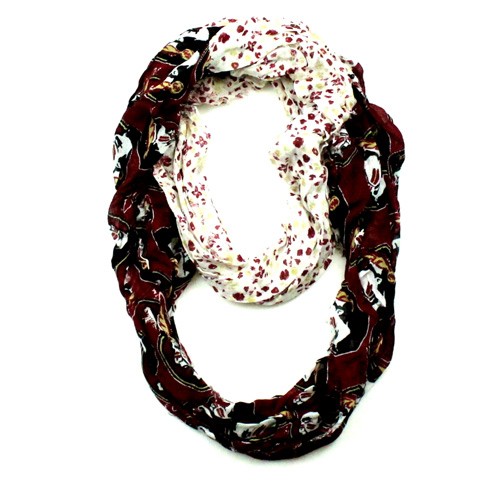 Florida State Seminoles Scarves - Split Floral Style - Infinity Scarves - 2 For $15.00