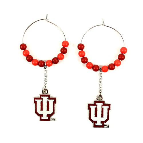 University Of Indiana Earrings - 1" Multi Bead Hoop Earrings - $3.50 Per Pair
