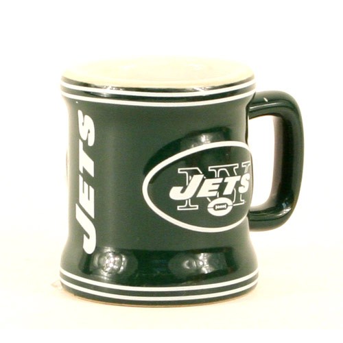 New York Jets Shotglass - 2OZ Sculpted Mug (Pattern May Be Different Than Pictured) - 12 Shotglasses For $39.00