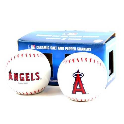 Los Angeles Angels Salt And Pepper Shakers - 4" Ceramic Baseball Style Set - 2 Sets For $8.00