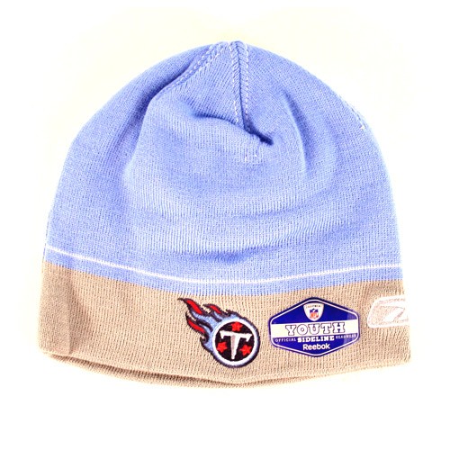 Overstock - Tennessee Titans Beanies - YOUTH Sideline Beanies - Light Blue With Gray Tipping - 12 For $60.00