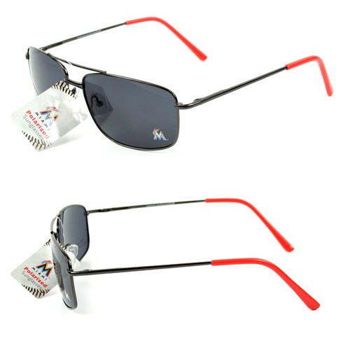 Miami Marlins Sunglasses - GunMetal Style - 12 Pair For $48.00