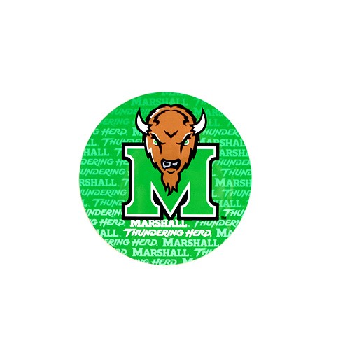 Marshall University Magnets - 4" Round Magnets - Wordmark Style - 12 For $12.00