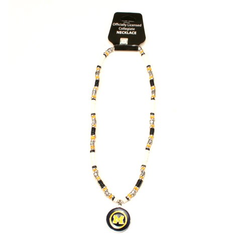 Michigan Wolverines Necklace - 18" Natural Shell With Pendant - $7.50 Each
