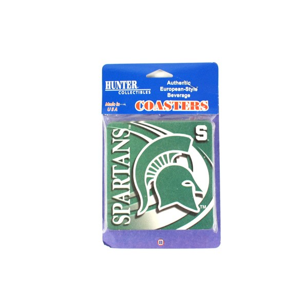 Michigan State Spartans Coasters - 6Pack Perfboard Euro Style Coaster Sets - 12 Sets For $18.00