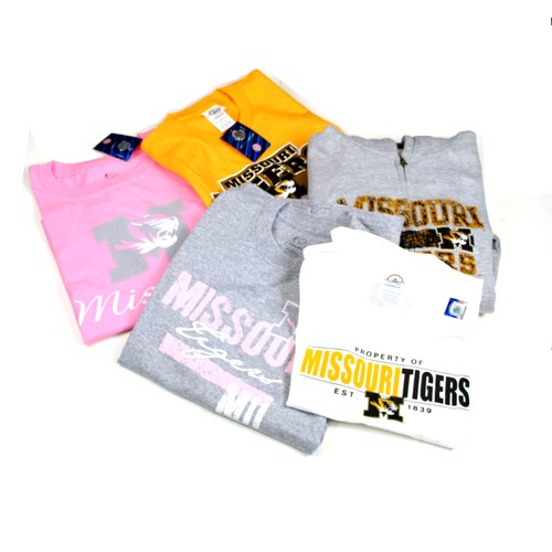 Missouri Tigers T-Shirts - Total Assortment Youth And Adult Sizes (May Not Be As Pictured) - 12 For $48.00