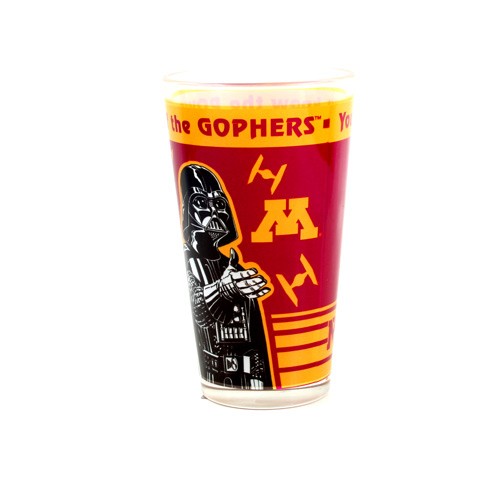 Minnesota Gophers Glass Pints - 16OZ Dual Logo With Star Wars - 12 For $24.00