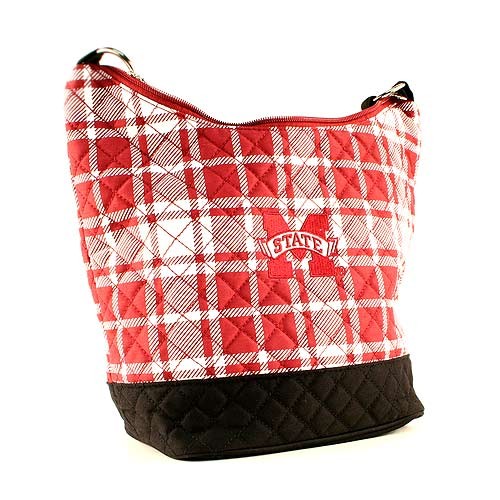 Style Change - Mississippi State Purses - Red/White Plaid Pattern With Black Bottom - 2 For $15.00
