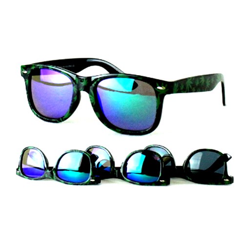 #MJ100 - Retro Wear Style Leaf Sunglasses - 12 Pair For $24.00