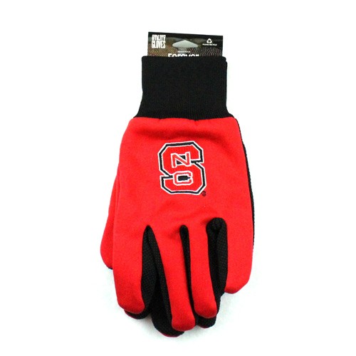 NC State Wolfpack Gloves - Black Palm Series -  (Pattern May Be Different Than Pictured) - Grip Gloves - 12 Pair For $36.00
