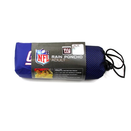 New York Giants Poncho - Adult Poncho With Drawstring Hood - 12 For $48.00