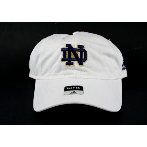 Notre Dame Hats - Classic White Womens Cap ND Logo - 2 For $10.00