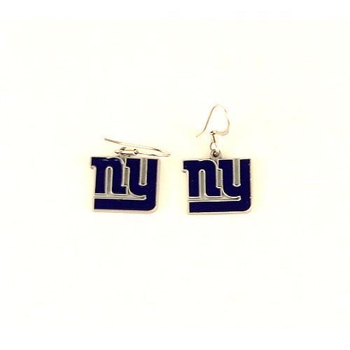 New York Giants Merchandise - SOLID Blue NY Logo Dangle Earrings - $2.75 Per Pair