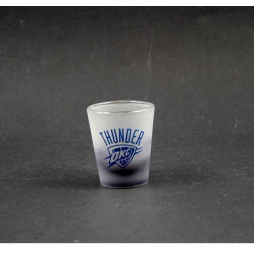 Oklahoma City Thunder Shotglass - 2oz Frosted Style Shotglass - 12 For $24.00