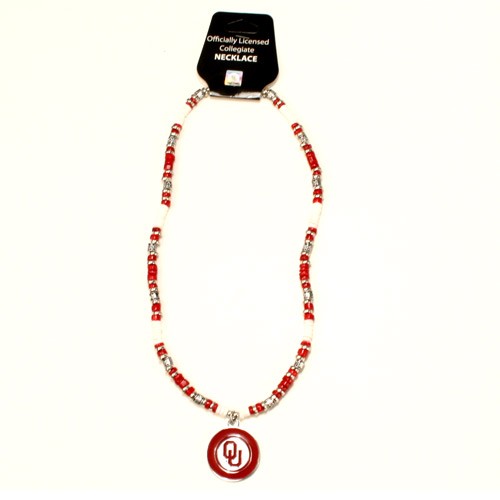 Oklahoma Sooners Necklaces - 18" Natural Stone - $7.50 Each