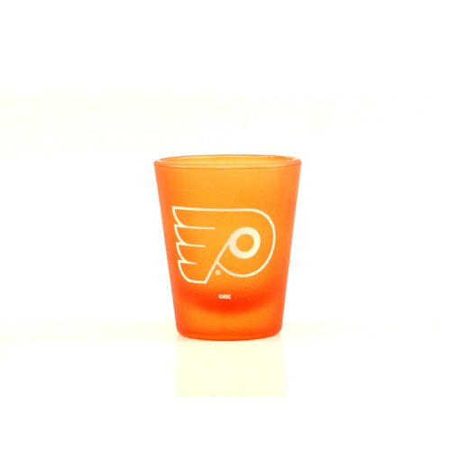 Philadelphia Flyers Shot Glasses - Orange Frosted Classic Shotglasses - 12 For $30.00