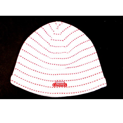 Blowout - Phoenix Coyotes Knits - White Red Dotted Beanies - 12 For $36.00