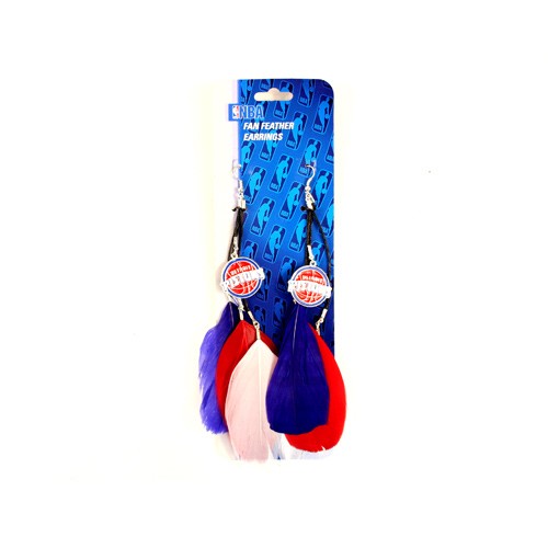 Detroit Pistons Earrings - Feather Dangle Style - $2.75 Per Pair