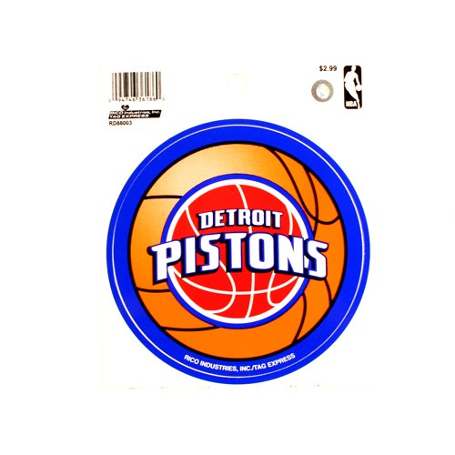 Special Buy - Detroit Pistons Decals - ROUND STYLE - (Pattern May Be Different Than Pictured) - 12 For $18.00