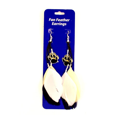 Blowout - Pittsburgh Panthers Dangle Feather Earrings - 12 Pair For $24.00