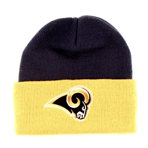 Overstock - Los Angeles Rams Knits - 2Tone CUFFED Knits - YOUTH - Blue With Yellow Cuff - 12 For $36.00