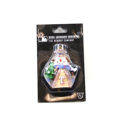 Texas Rangers Ornament - Bark Snowman Style Ornament - 12 for $30.00