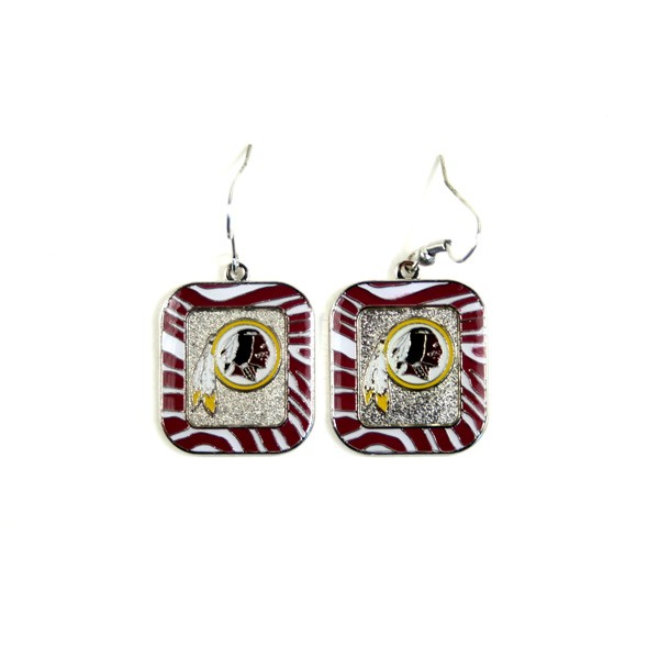 Washington Redskins Earrings - Zebra Style Dangle Earrings - $3.00 Per Pair