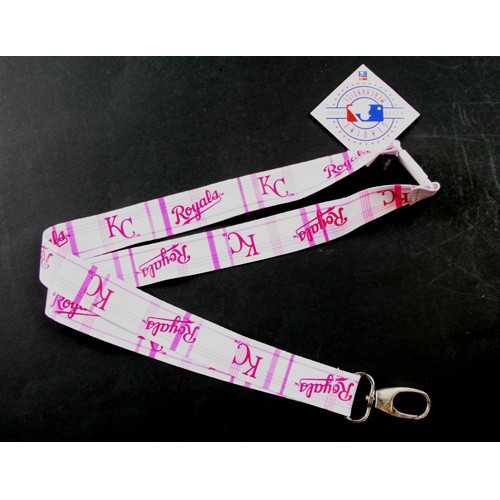 Kansas City Royals Lanyards - Pink Plaid Style Lanyards - 12 For $24.00
