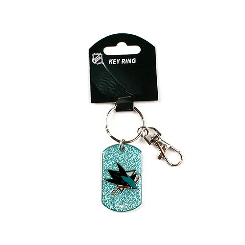San Jose Sharks Keychains - Heavyweight Glitter Style Keychains - 12 For $24.00
