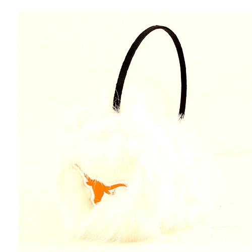 Texas Longhorns Merchandise - White Fuzzy Earmuffs - 12 Earmuffs For $72.00