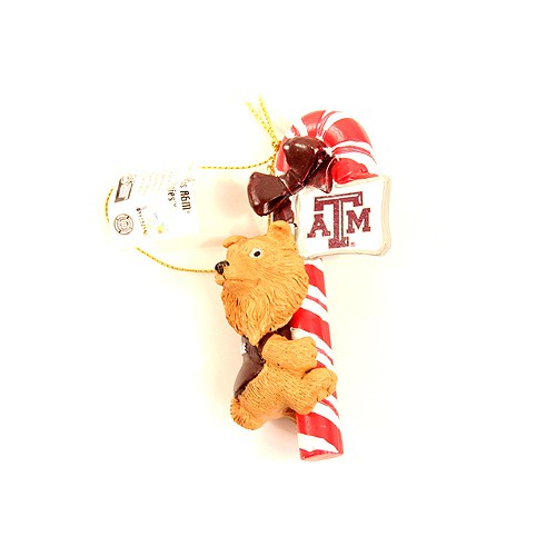 Texas A&M Ornaments - Candy Cane Mascot Style - 12 For $30.00