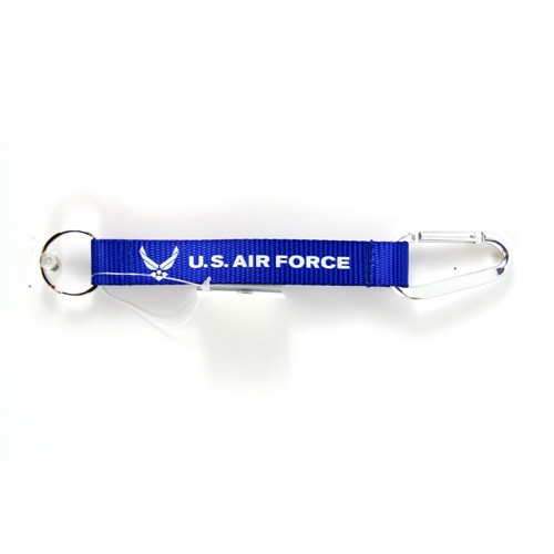 United States Air Force Keychain - 8" Blue Carabiner Keychain - 12 For $24.00