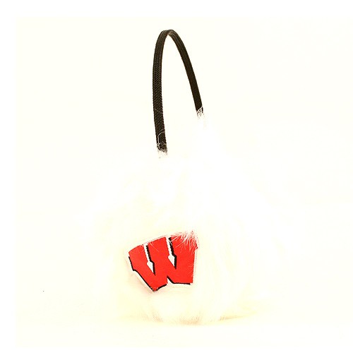 Wisconsin Badgers Merchandise - White Fuzzy Earmuffs - 12 Earmuffs For $72.00