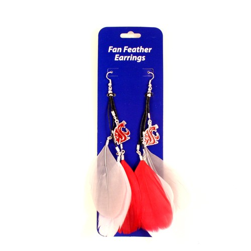 Washington State Earrings - Dangle Feather Style - $2.75 Per Pair