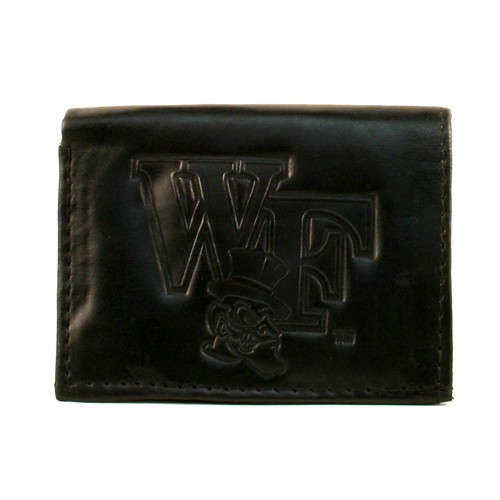 Wake Forest Wallets - BLACK Tri-Fold - Leather Wallets - $7.50 Each
