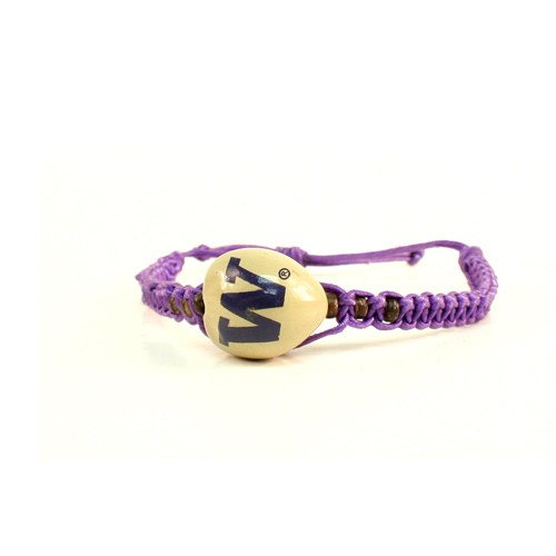 Washington Huskies Merchandise - Single Nut Macramé Bracelets - 12 For $30.00