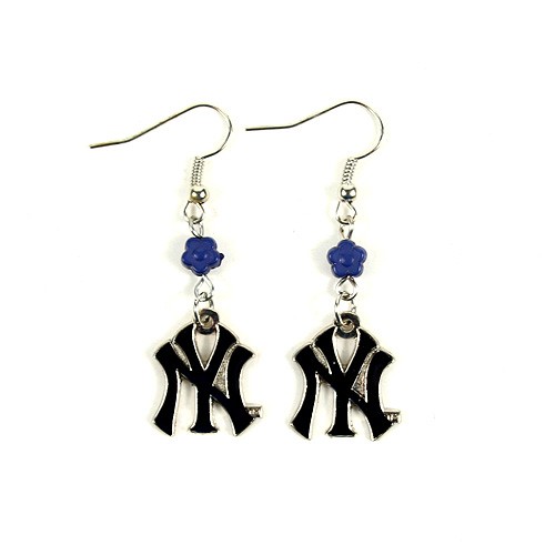 New York Yankees Earrings - The SOPHIE Style Dangle - 12 Pair For $36.00
