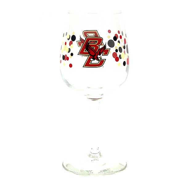 Boston College Merchandise - Polka Dot Wine Glasses - 2 For $10.00