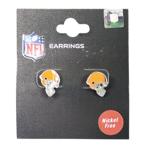 Cleveland Browns Earrings - Studded Style Helmet Earrings - 12 Pair For $30.00