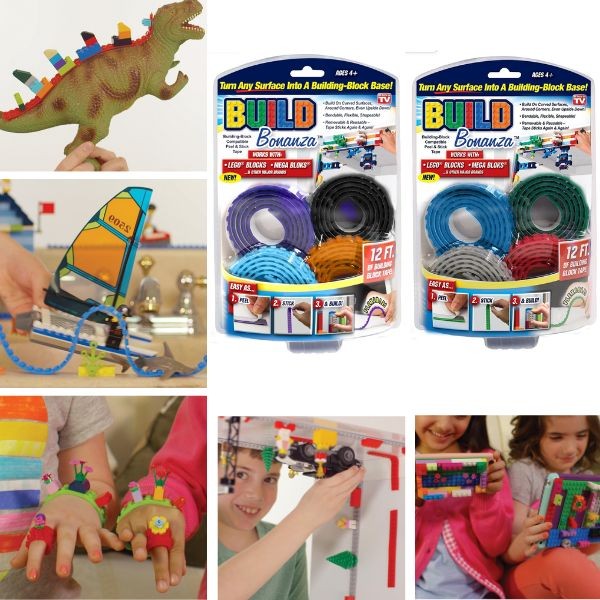 As Seen On TV - Build Bonanza - Lego And Mega Block Compatible - Bendable, Flexible,Shapeable - Colors May Vary - 6 For $21.00 - Wholesale As Seen On  TV Merchandise - Closeout As Seen On TV Products