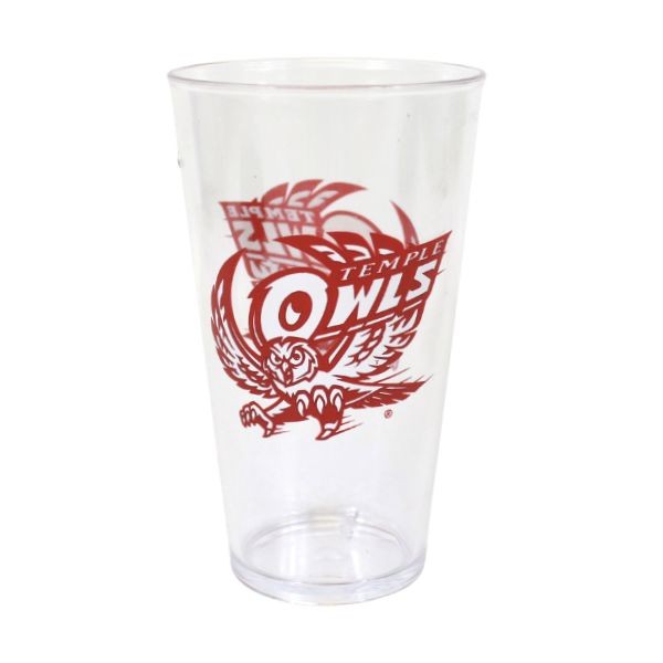 University Of Temple Owls Tumblers - 16OZ Clear Acrylic Tumblers - 24 For $24.00