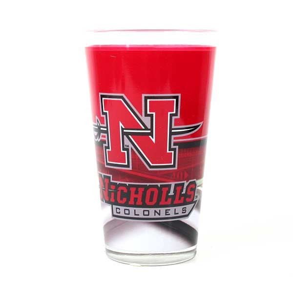 Nicholls State Colonels Gear - Full Bleed 16OZ Glass Pints - 12 For $30.00