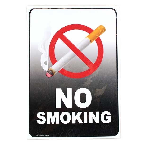 Signs - No Smoking 7"x10" Heavy Plastic Malkan Board Signs - 2 For $8.00