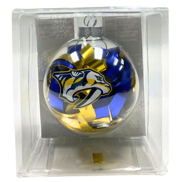 Nashville Predators Ornaments - TINSEL Ball Color Style - 6 For $24.00